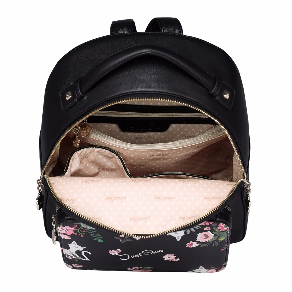 Фирменный дизайн с кошачьими ушками цветочным принтом из искусственной кожи