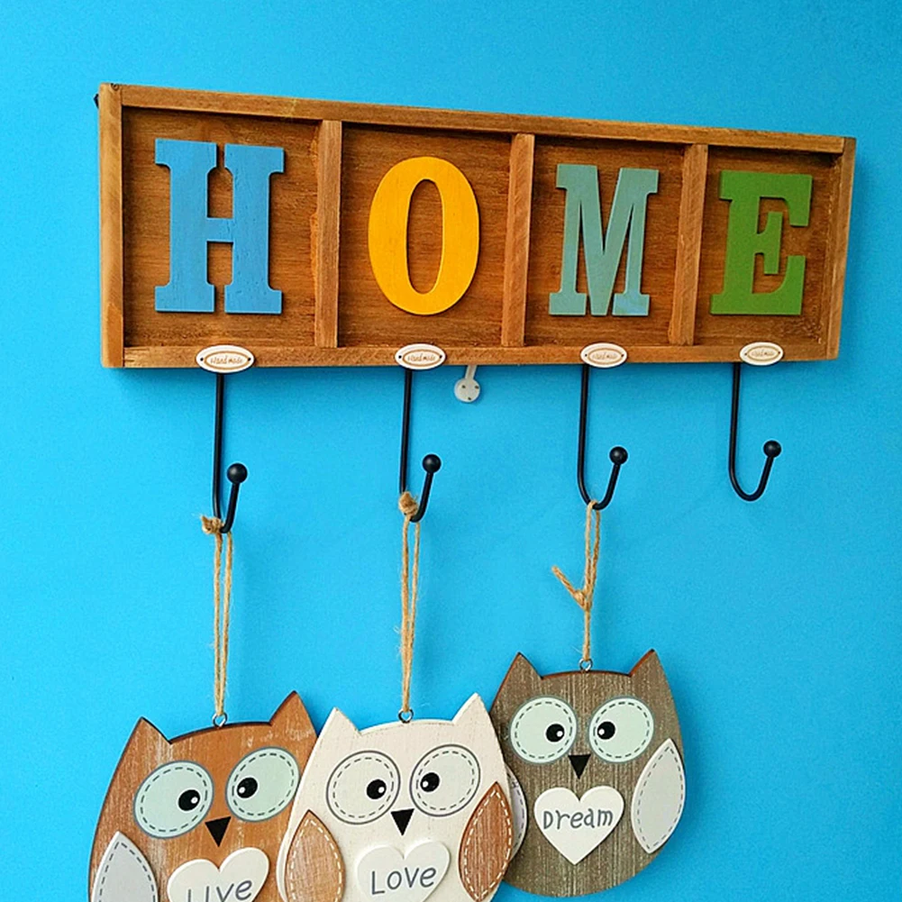 Настенный крючок деревянная вешалка стильный Домашний узор для ключей настенный