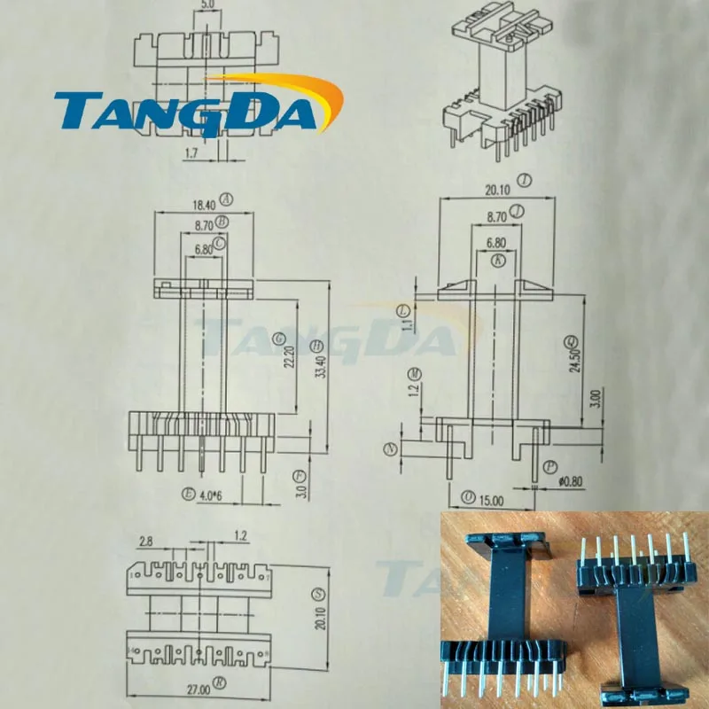 Магнитный сердечник Tangda EEL EEL25 7 + pin 14P каркасный ферритовый силовой трансформатор