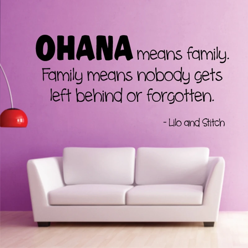 OHANA значит семья Lilo and Stitch movie wall quote kids vinyl stickers sticker m2035|sticker love|sticker photosticker city |