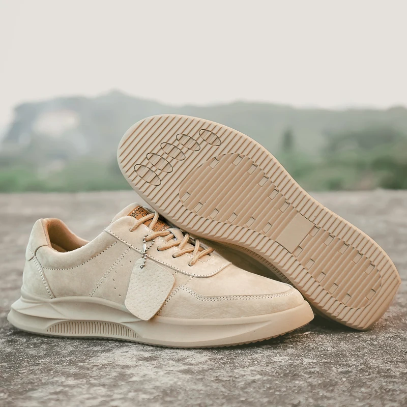 Мужские замшевые туфли ручной работы стильные Нескользящие на плоской подошве