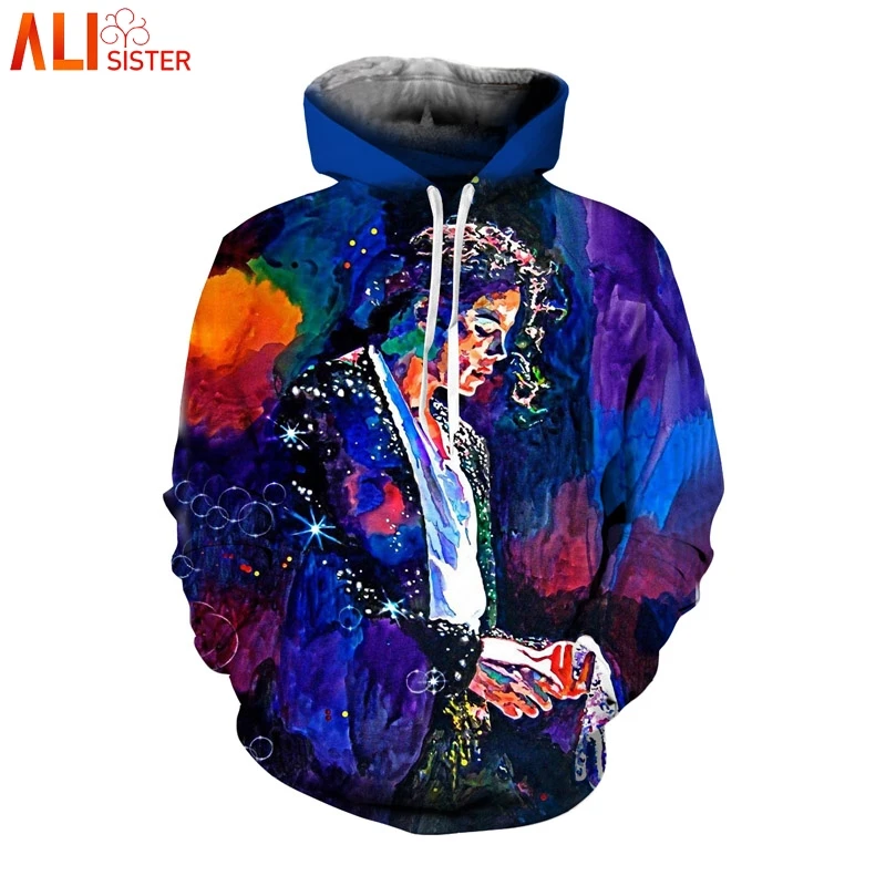 

Alisister Michael Jackson Printhoodies 3d Print Hooded Sweatshirt Men Women Spring Long Sleeve Pullovers Tracksuit Plus Size