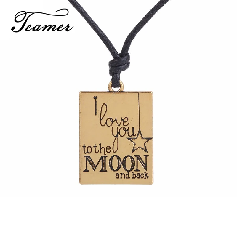 Подвеска и ожерелье серебряного цвета с надписью I love you to Moon and Back регулируемые