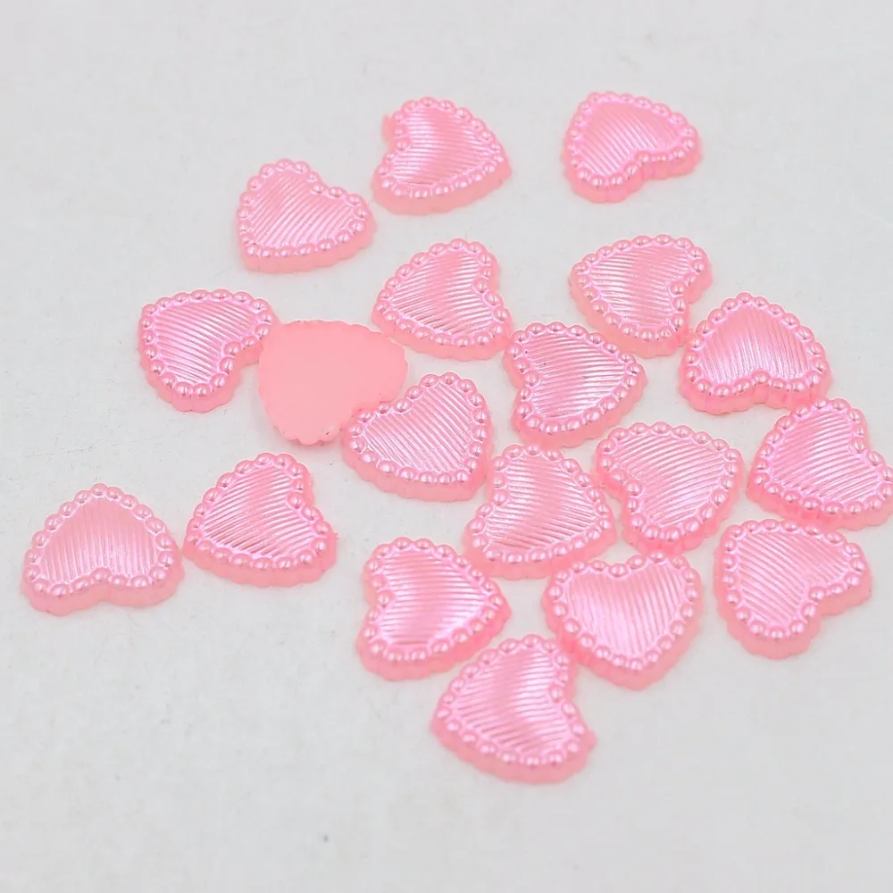 Бусины из АБС-пластика с имитацией сердца и полосками 10 мм 100 шт. | Украшения