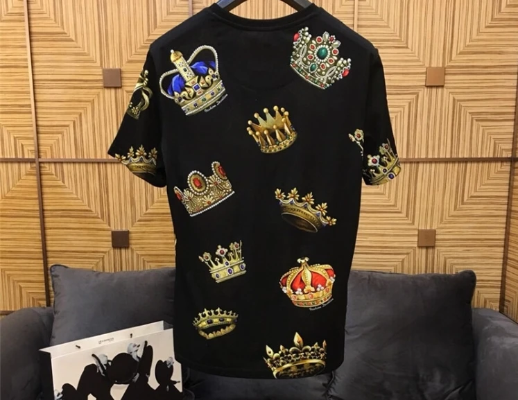 Весна 19ss новые модные футболки arrival Crown Королевская Футболка с принтом для мужчин брендовая дизайнерская известная хлопковая футболка