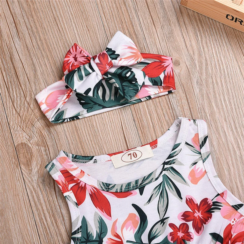 Комбинезоны для новорожденных девочек 2 шт. повязка на голову с бантом без