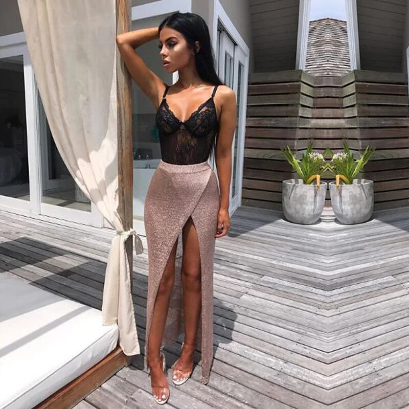 2018 Новая модная летняя Праздничная юбка красного и золотистого цвета