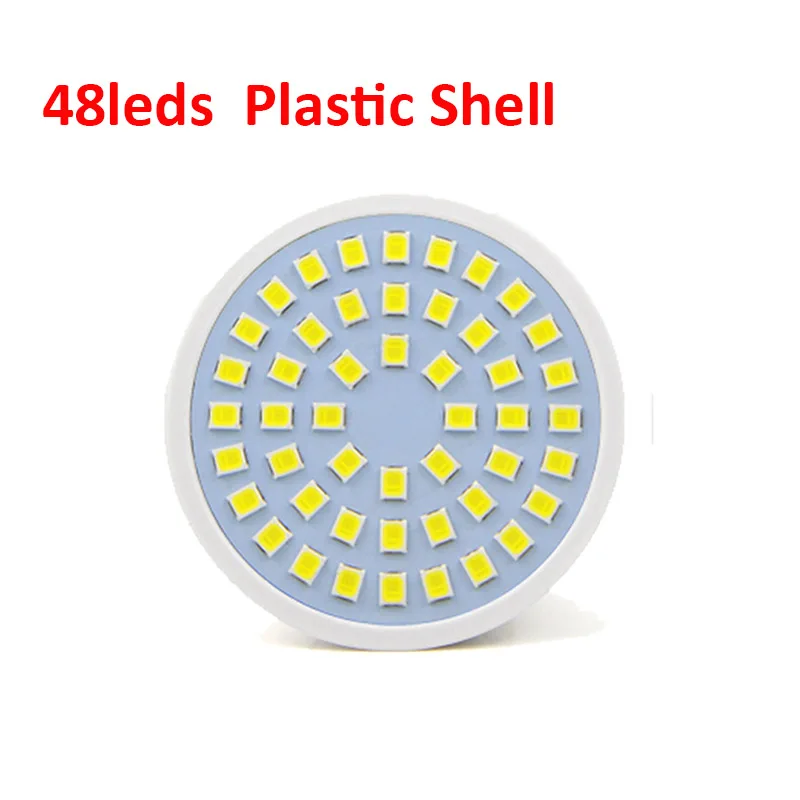 48leds 220V GU10 Светодиодный точечный светильник MR16 GU5.3 Точечный светильник Лампа 48 60 80 светодиодный s lampara bombillas светодиодный gu 10 2835 украшения дома конденсаторный лампа - Испускаемый цвет: 48leds