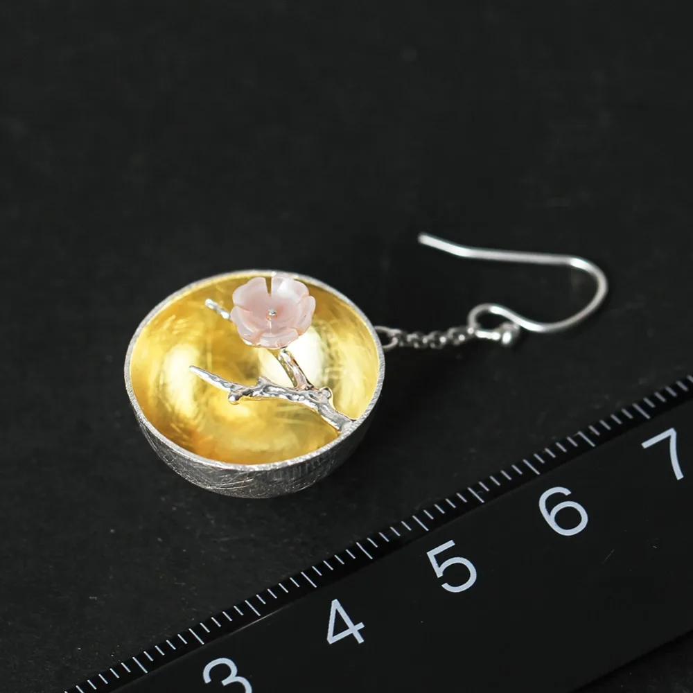 Женские серьги-подвески Lotus Fun из стерлингового серебра 925 пробы с натуральным