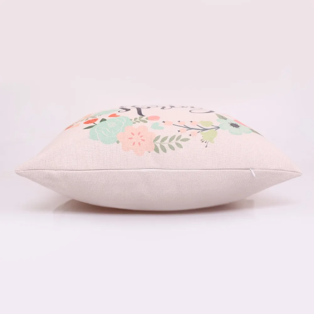 Весенний венок Чехлы для подушек цветы акварель Пледы Подушки Детские чехол Hello
