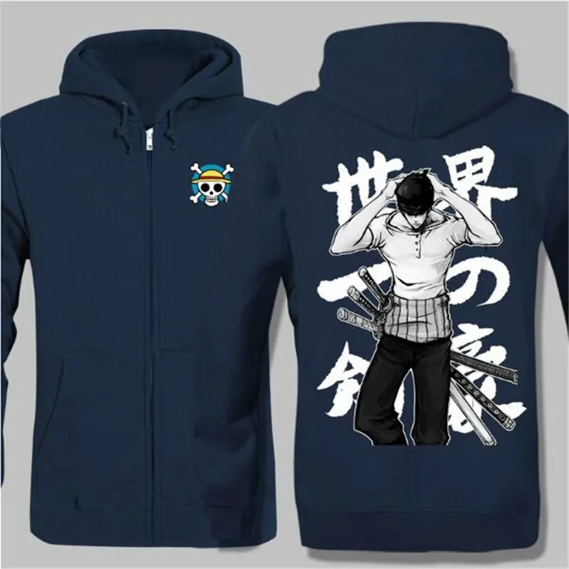 Осенне-зимняя куртка на молнии пальто мультипликационная анимация Roronoa Зоро