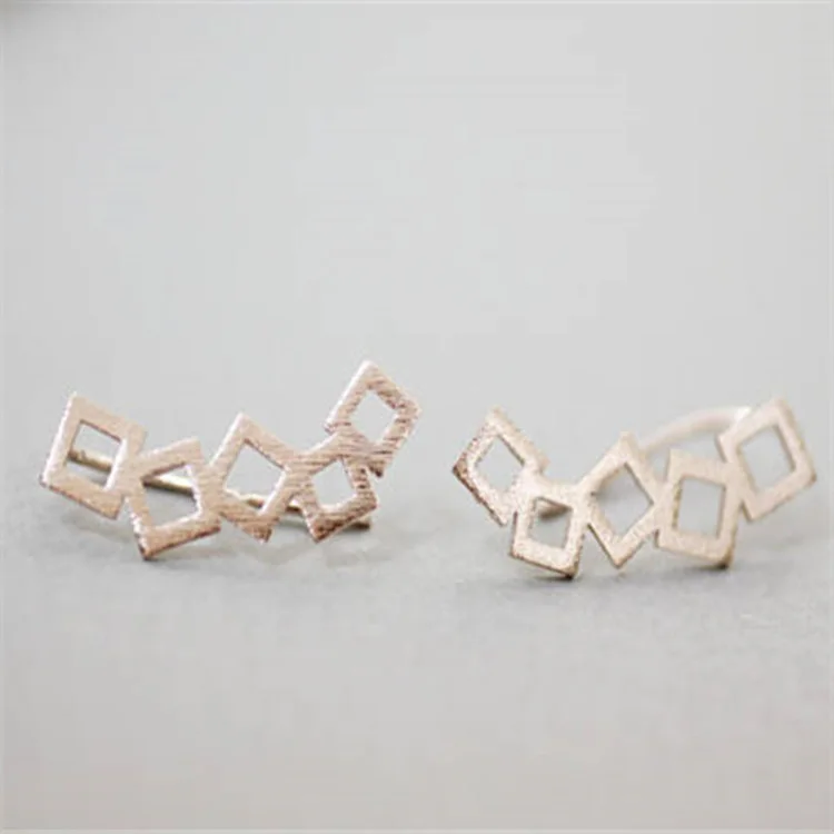 Женские Асимметричные сережки-гвоздики из стерлингового серебра 925 пробы