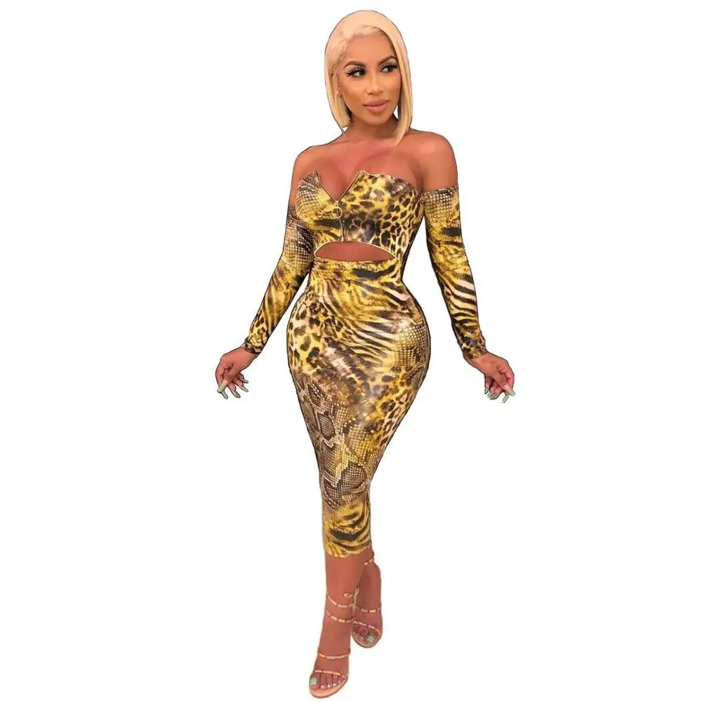 Винтажное леопардовое Платье с принтом женское сексуальное платье открытыми