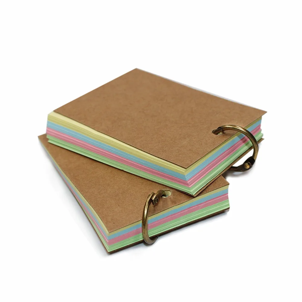 Упаковка из 2 открыток для вспышки и учебных карт 100 пустых цветных страниц без