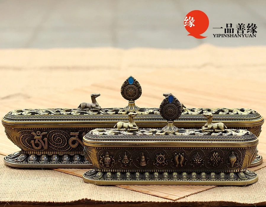 Buddhist supplies gilt six words eight auspicious incense smoke proof alloy horizontal line bronze | Дом и сад