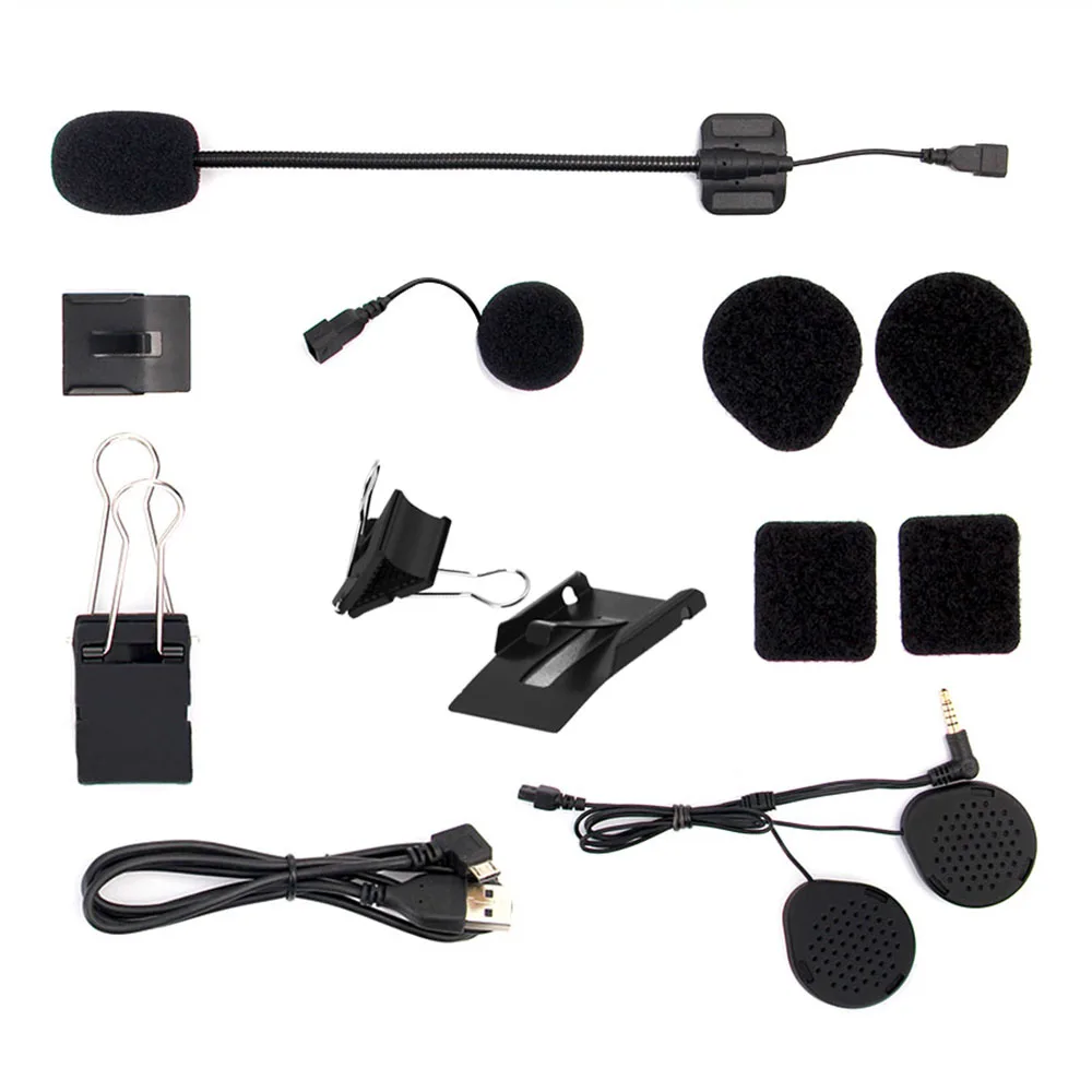 HEROBIKER мотоциклетный шлем Интерком ухо динамик мотоцикл гарнитура микрофон Bluetooth динамик USB кабель для HERO 2 - Цвет: 1 Set Accessories