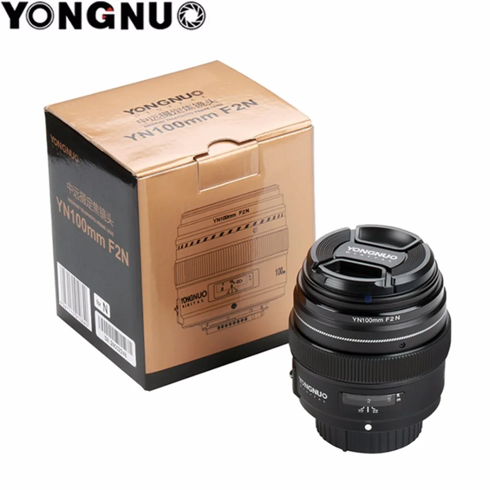 Объектив Yongnuo 100 мм F2 с большой апертурой AF/MF Средний телеобъектив Prime Lente yn100мм для