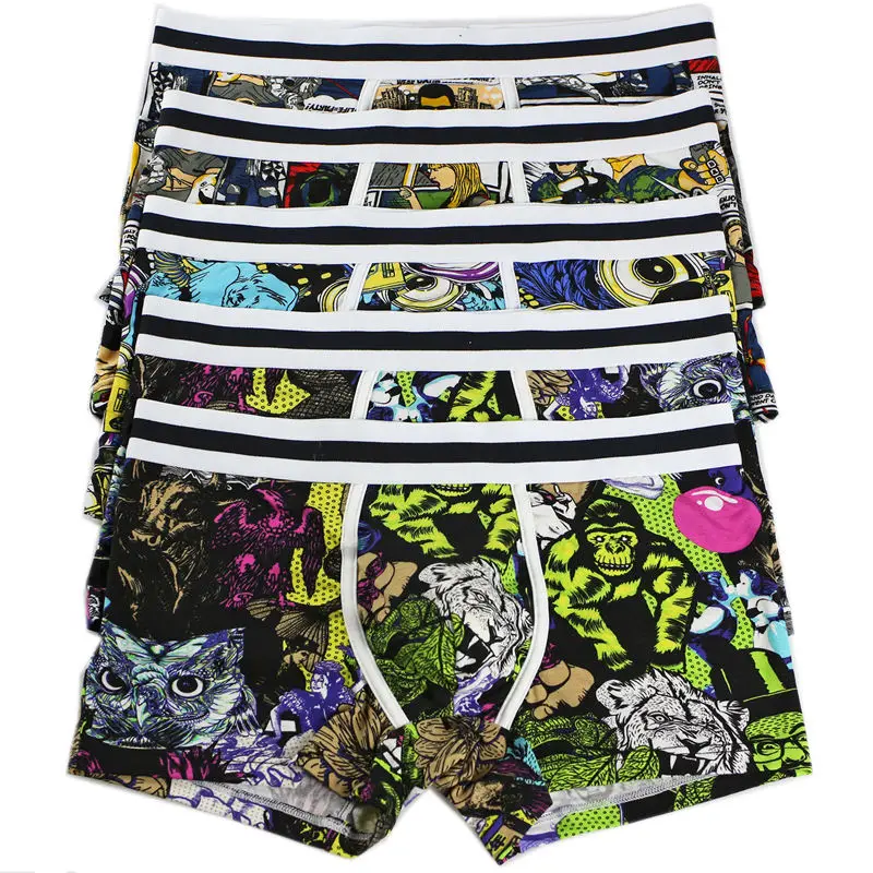 Боксеры мужские с мешочком пикантное нижнее белье принтом дышащие мягкие модные