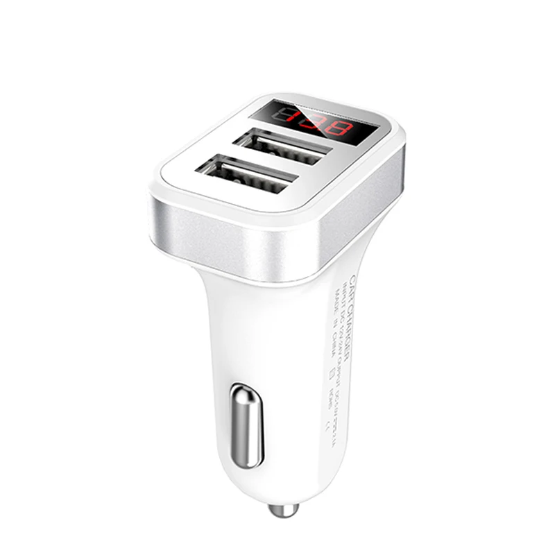 DCAE двойной Переходник USB для зарядки в машине со светодиодным дисплеем