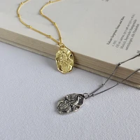 silvology 925 sterling silver christian jesus necklace irregular design elegant temperament female pendant necklace 925 jewelry
