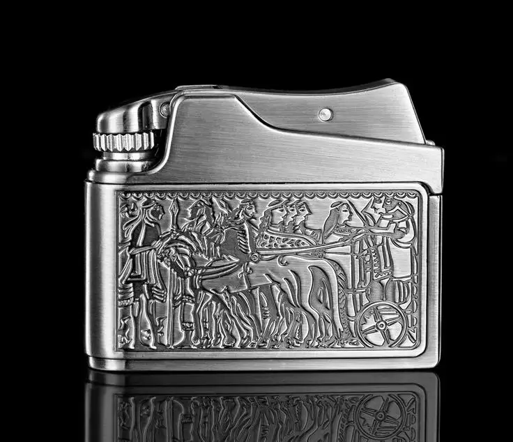 

Classic Old Kerosene Cigarette Lighter Stainless Steel Shell Vintage Windproof Lighter Military Tobacco Pipe Caving Lighter Gift
