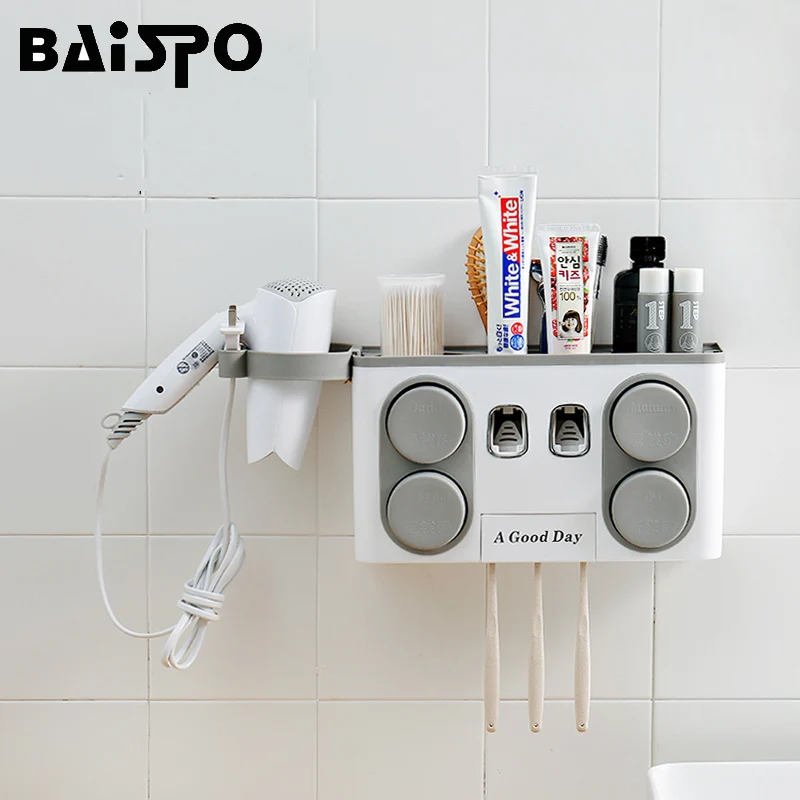 Аксессуары для ванной комнаты BAISPO автоматический дозатор зубной пасты настенное