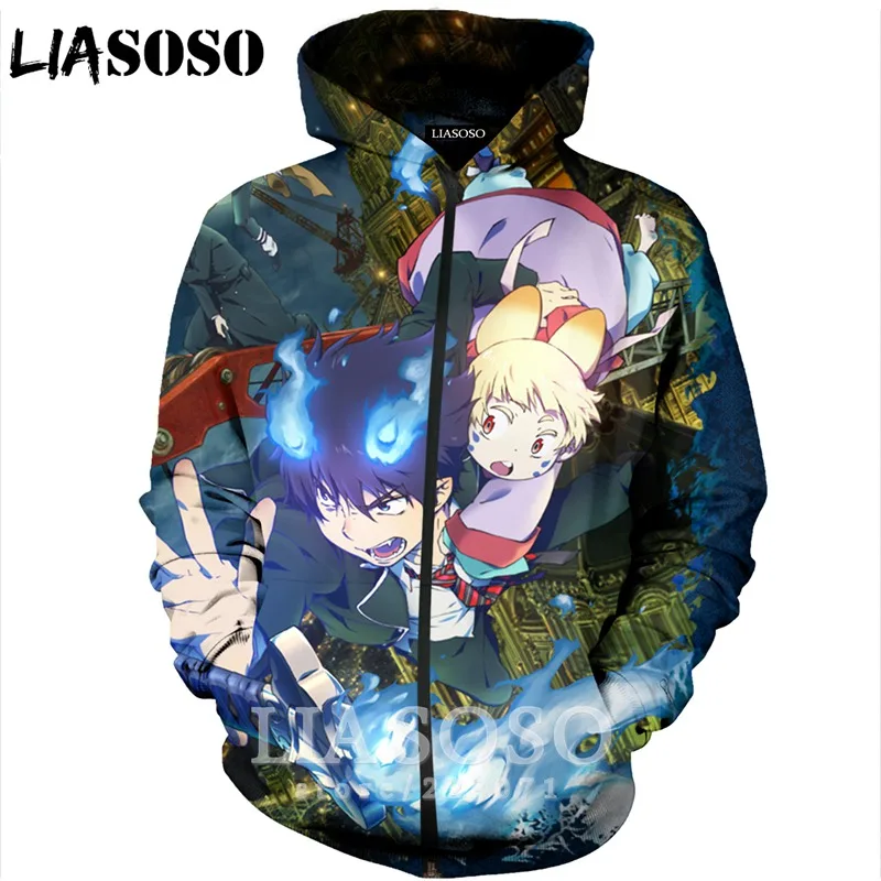 Мужская и Женская толстовка LIASOSO Синяя на молнии с 3D принтом B184 21 длинным рукавом