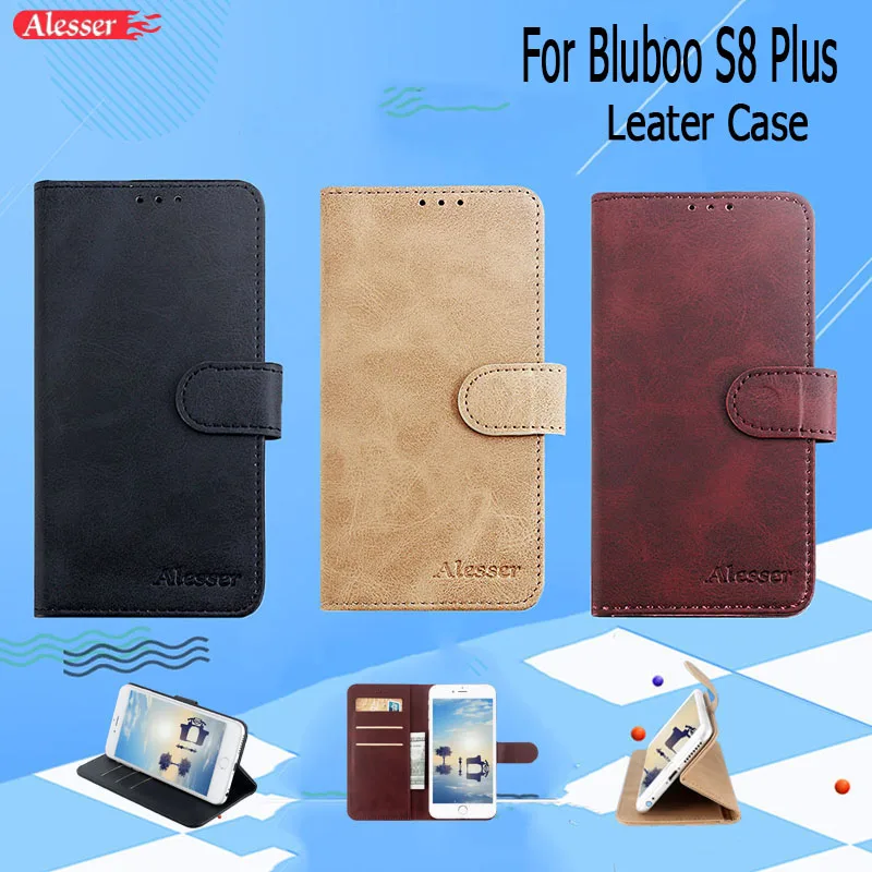 Alesser для BLUBOO S8 Plus кожаный чехол с откидной крышкой Стикеры мобильного телефона