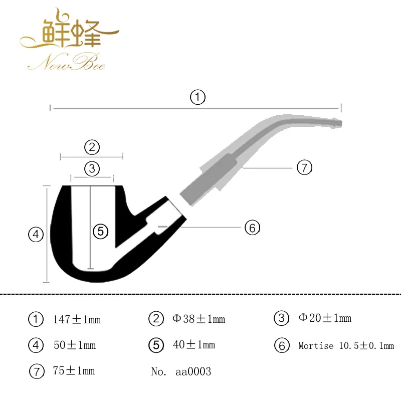 

NewBee 2 Colors 100% Imported Briar Wood 9mm Filter Straight Type Good Tobacco Pipe for Masculine Gift with Free 10 Gifts aa0003