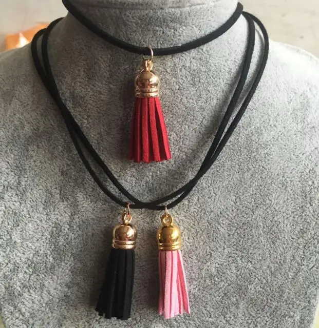 N688 2018 Лидер продаж Модное Новое ожерелье с черной лентой кисточкой в