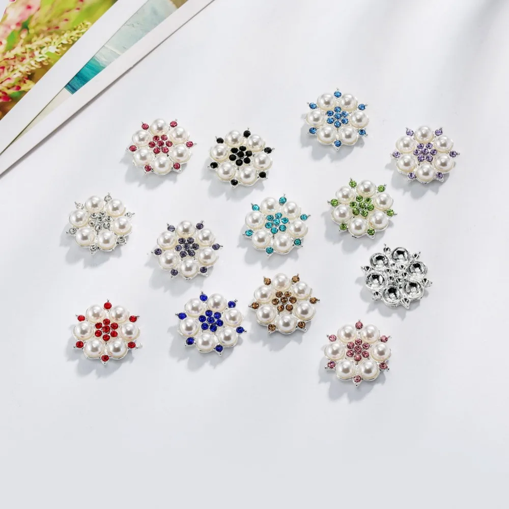 Бесплатная доставка 25 мм красивая жемчужина горный хрусталь Кнопка flatback