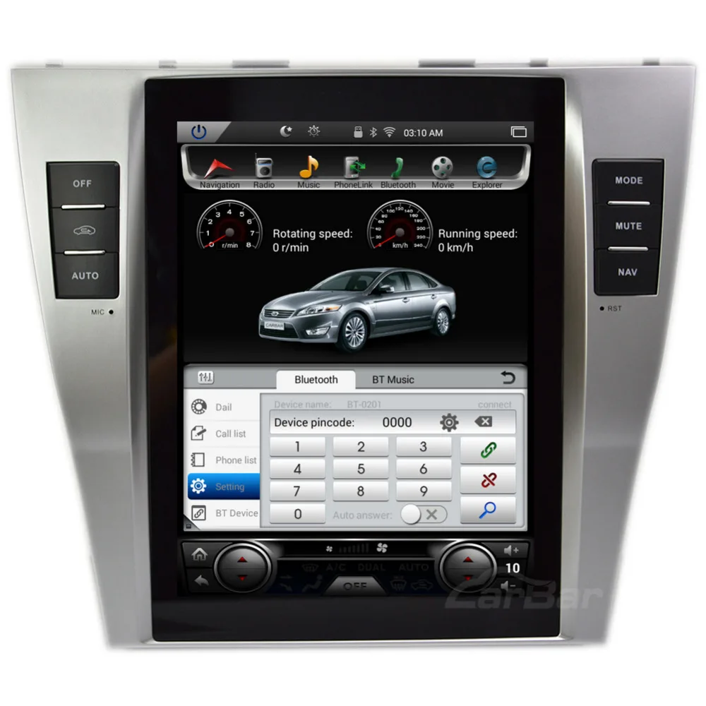 10," вертикальный экран Tesla стиль 1024*768 Android автомобильный DVD gps навигация Радио Аудио плеер для Toyota Camry 2006-2012
