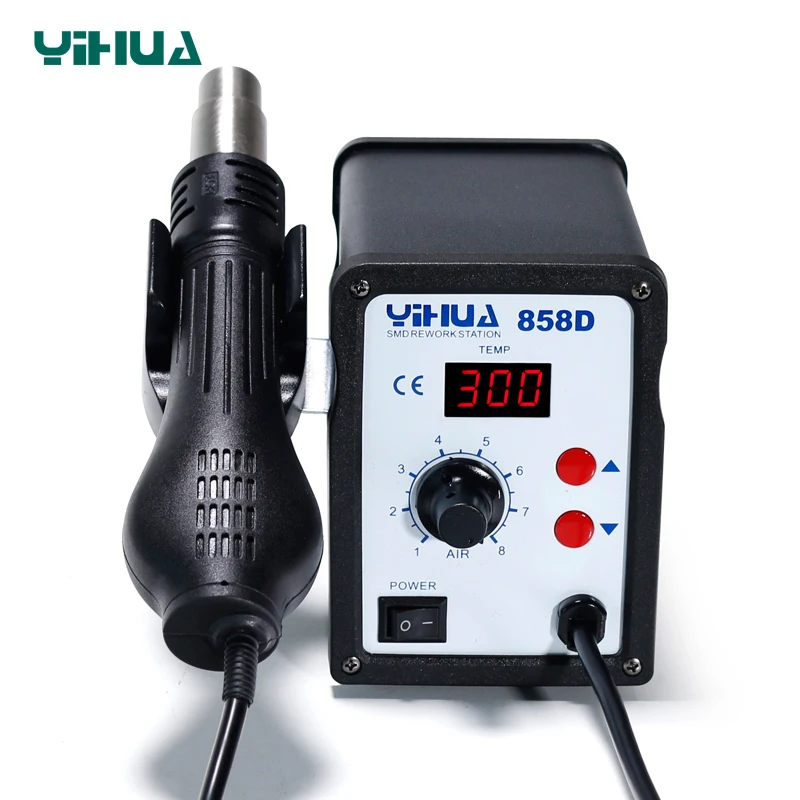 YIHUA 858D фена паяльная станция 650 Вт BGA паяльная станция 110 В/220 В Тепловая пушка светодиодный цифровой дисплей сварочная станция