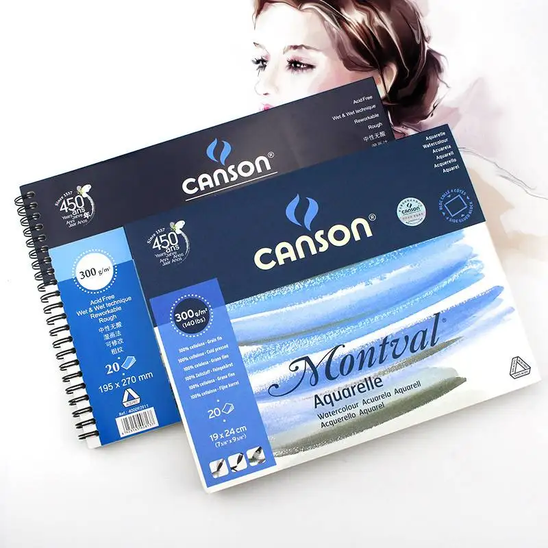 Canson 300 г/м2 Акварельная бумага для рисования акварелью 8K/16K/32K 20 листов ручная