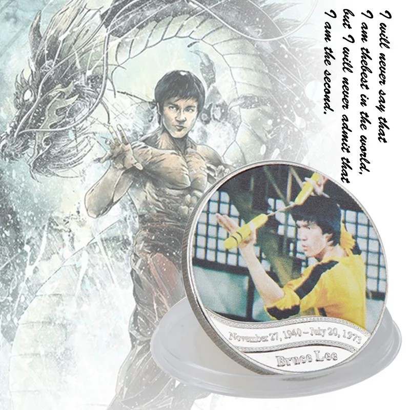 WR Брюс Ли Посеребренная памятная монета подарки на день рождения Супер кунг-фу