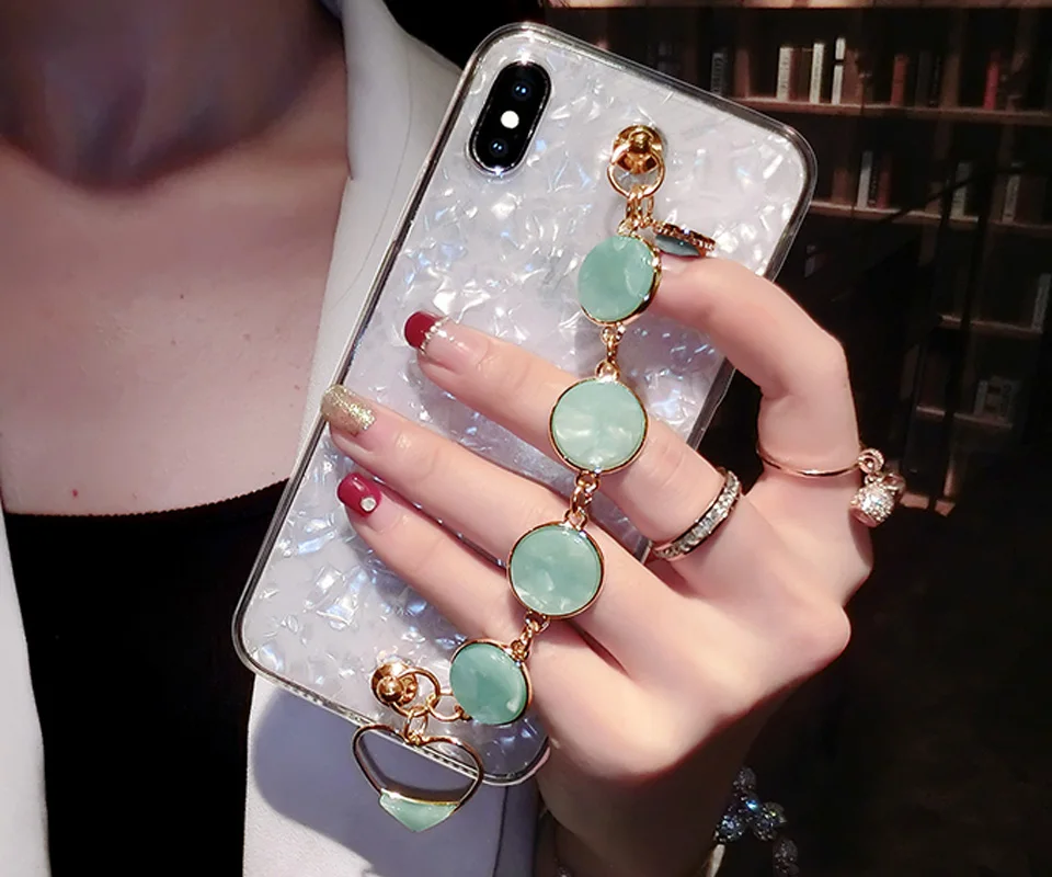 Мягкий ТПУ чехол для телефона для iPhone 11 Pro Max XR XS MAX X 8 7 6 6S Plus чехол s Алмазный браслет чехол для iPhone 11 Pro Max