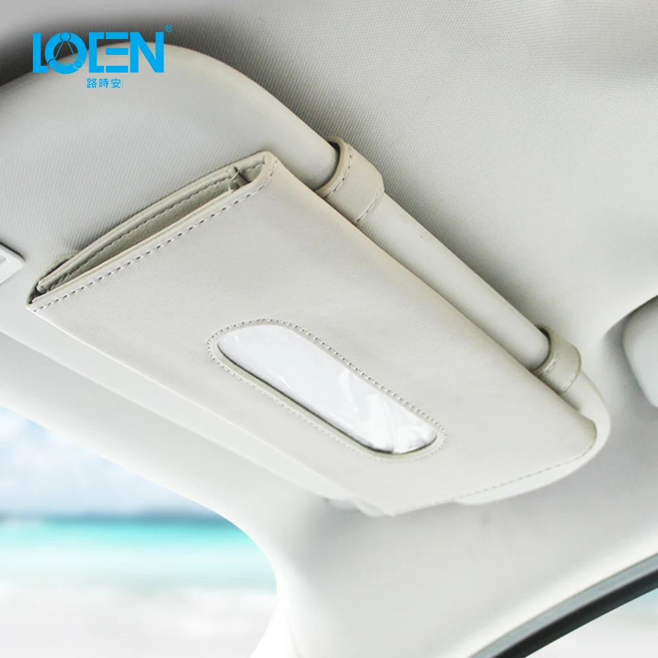 LOEN 1xcar солнцезащитный козырек кожаная салфетка для Audi Ford BMW Benz Peugeot Cadillac Land Rover