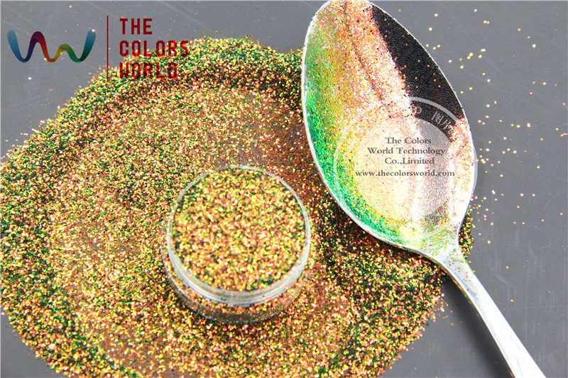 TCR404 Хамелеон блестящий красный золотой с зеленым блеском шестиугольной формы 0 4