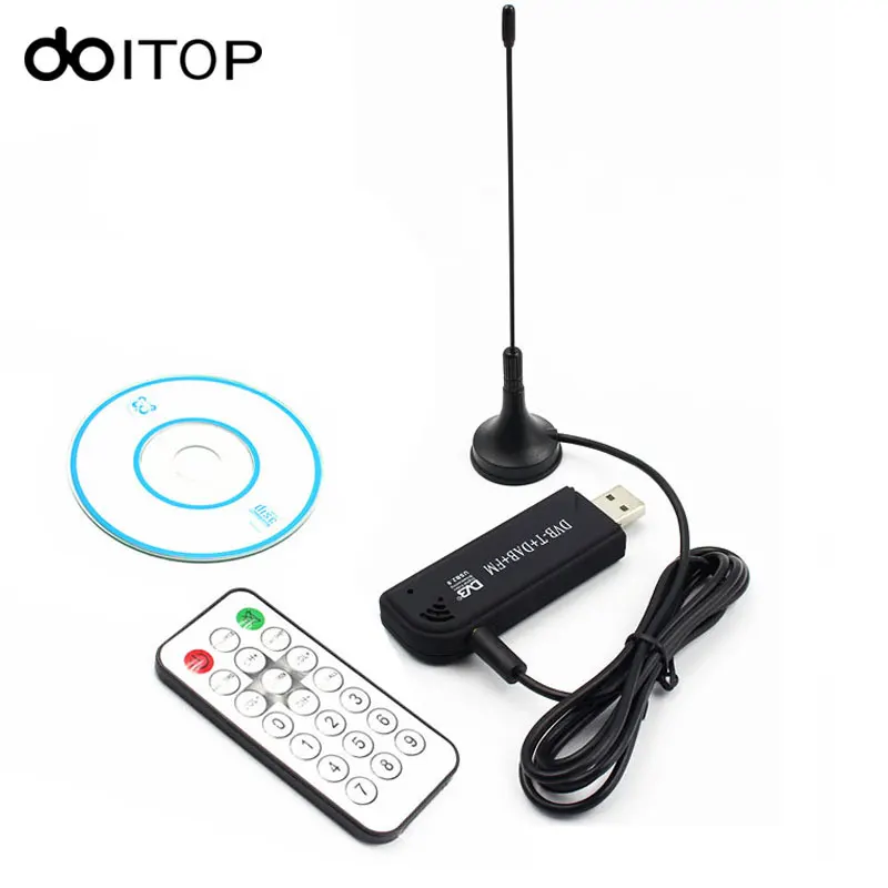Цифровой ТВ приставка DOITOP USB 2 0 FM DAB DVB T RTL2832U R820T SDR HD тюнер приемник ИК пульт