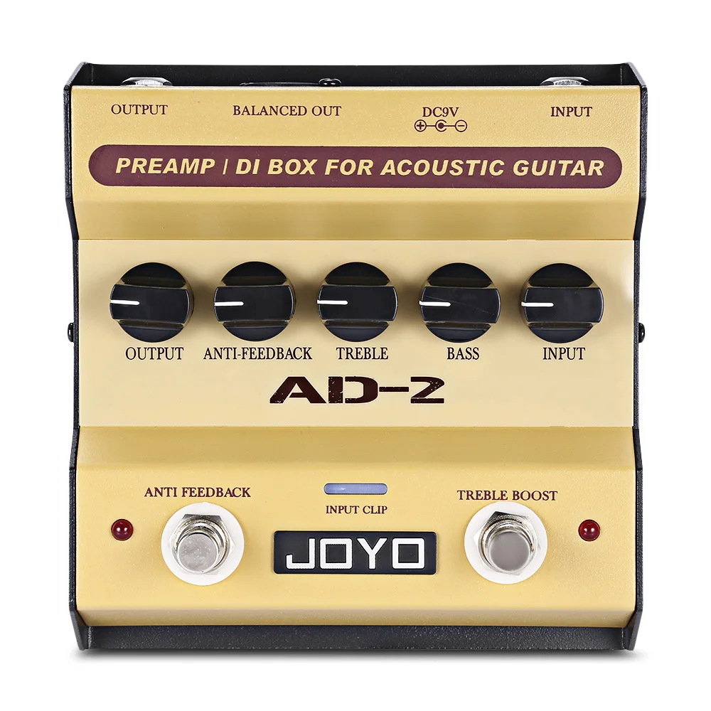JOYO AD 2 Педаль для акустической гитары Preamp DI Box Высокая чувствительность 5 базовые
