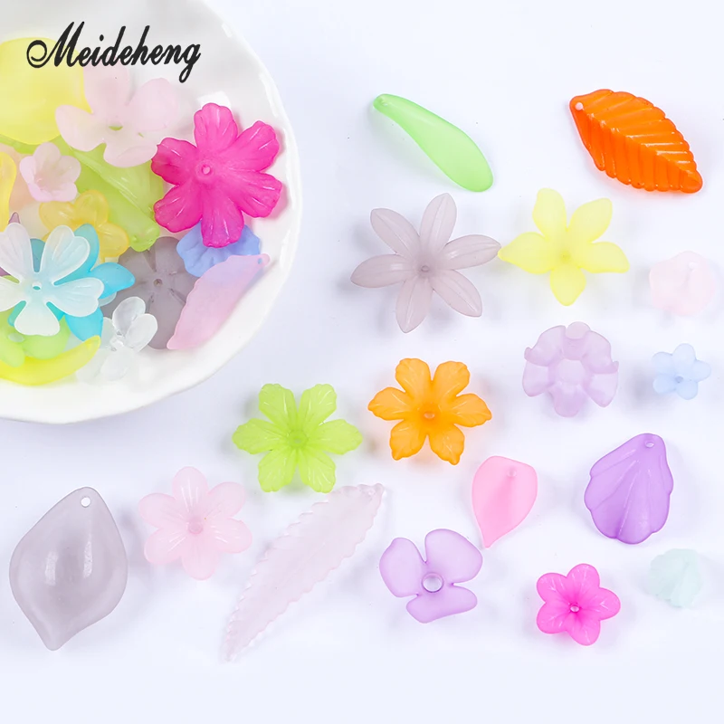 Акриловые Матовые бусины в форме цветка образец весенний цвет пять предметов