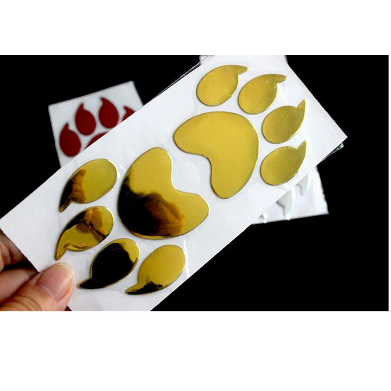 40 пара/лот оптовая собака Bear Paw 3D ПВХ Смешно окно бампер Средства ухода за кожей