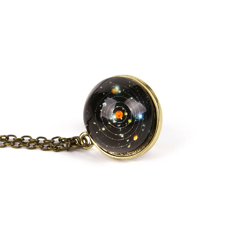 Винтажное стекло кабошон шар планеты Вселенная звездное небо галактика кулон