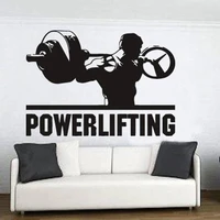 powerlifting wall decals bedroom home decor motivation workout gym vinyl wall stickers fitness sport bodybuilding art mural s183