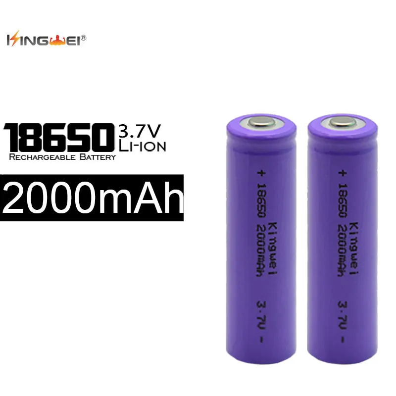 100pcs/lot 2000mah 18650 Battery 3.7V Li-Ion Lithium Rechargeable Batteries For Powerbank Torch Flashlight Toy Pink | Электроника