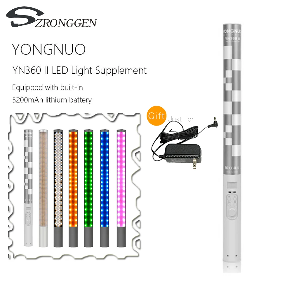 Цветной Ручной светодиодный светильник YONGNUO YN360II YN360 II 3200K 5500K сменный RBG со
