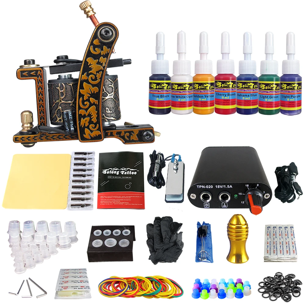 Полный комплект для тату катушки подводки Shader Электропитание педаль иглы