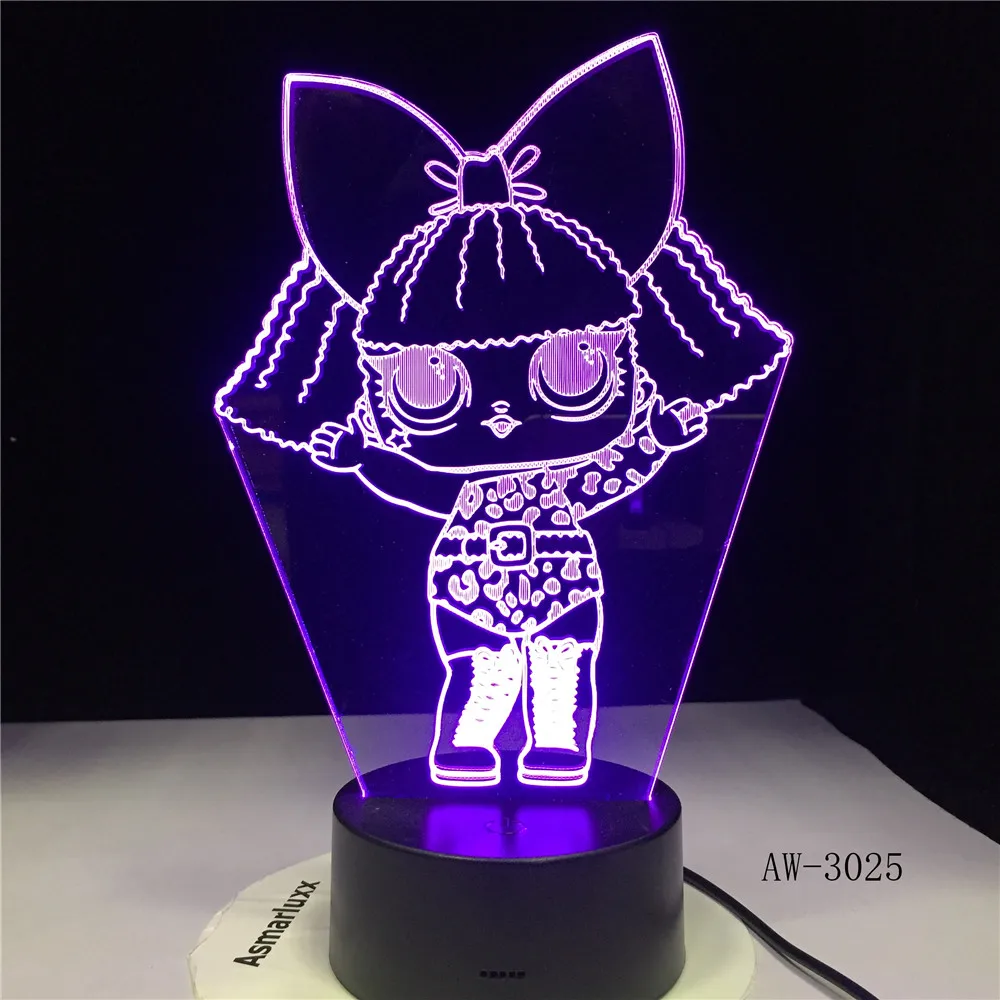 Маленькая девочка 3D Led лампа для детей прикроватный светильник ing Декор ночной