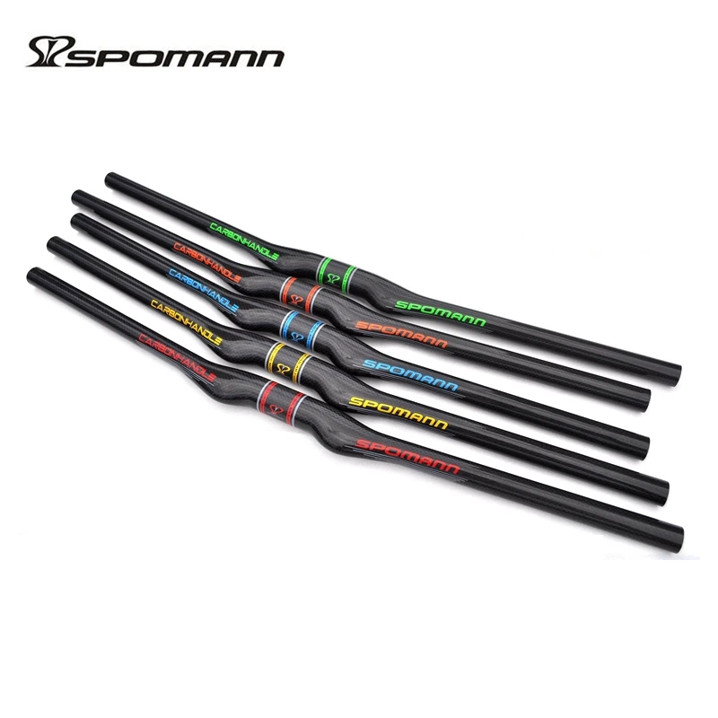 

New Spomann Carbon Handlebar MTB 31.8mm Mountain Road Bike Flat Handlebar TOP Steeling Wheel For Bicycle Cycling Parts 3k Gloss
