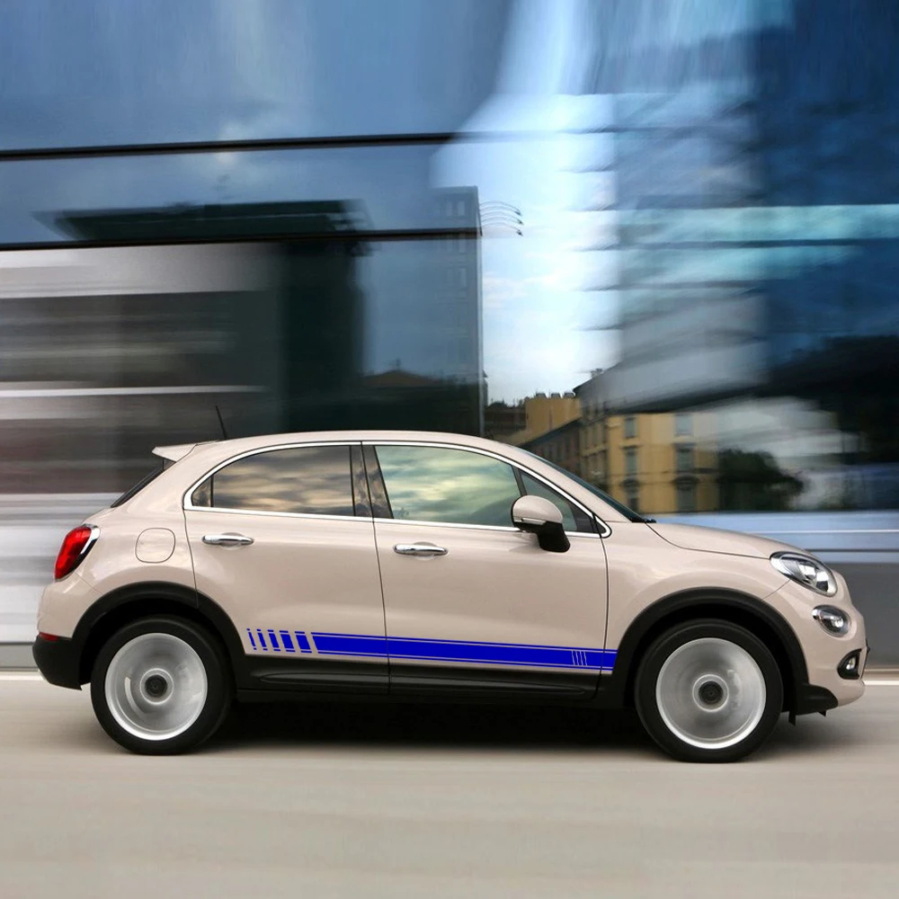Наклейки для боковой юбки Fiat Argo Qubo Panda Mobi Toro Tipo наклейки полосатые кузова